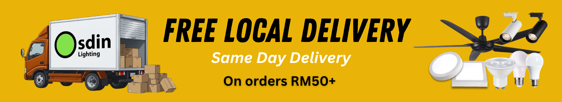 Free local delivery, same day, on orders RM50+